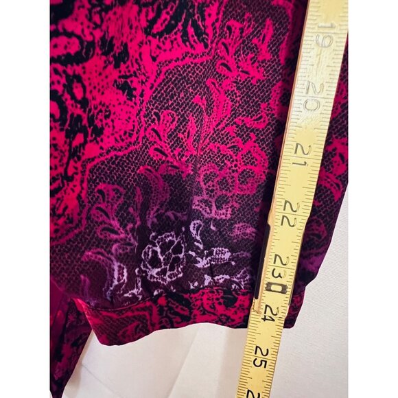 Catherines Womens 4X Red & Purple Floral Tunic Blouse Fairy Comfy Pintuck - Picture 16 of 16